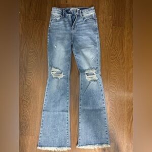 Hidden Distressed Blue Jeans